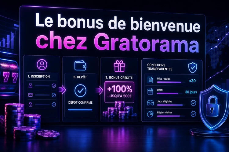 Le bonus de bienvenue chez Gratorama