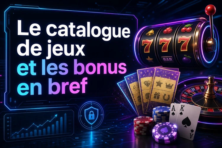 Le catalogue de jeux et les bonus en bref